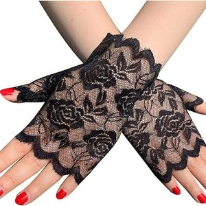 Black Lace Fingerless Gloves